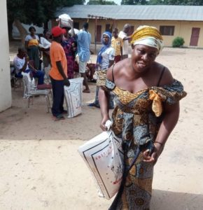 Rice distribution to families